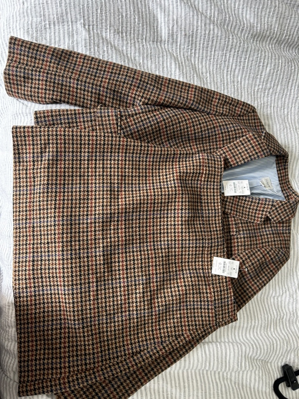 J. Crew Brown and Black Houndstooth Blazer & Matching Skirt Set - Picture 3 of 9